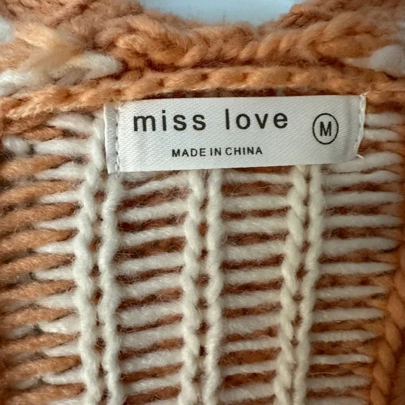 Pinkblush Orange and White Checkered Cardigan - Picture 2 of 2